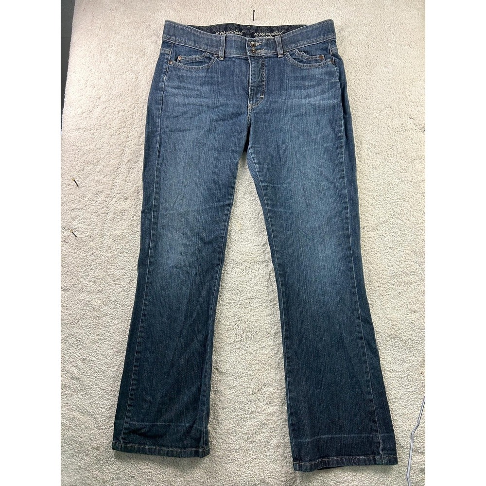 Lee Jeans Womens 14 Medium Blue‎ Denim No Gap Waistband Bootcut Stretch Classic